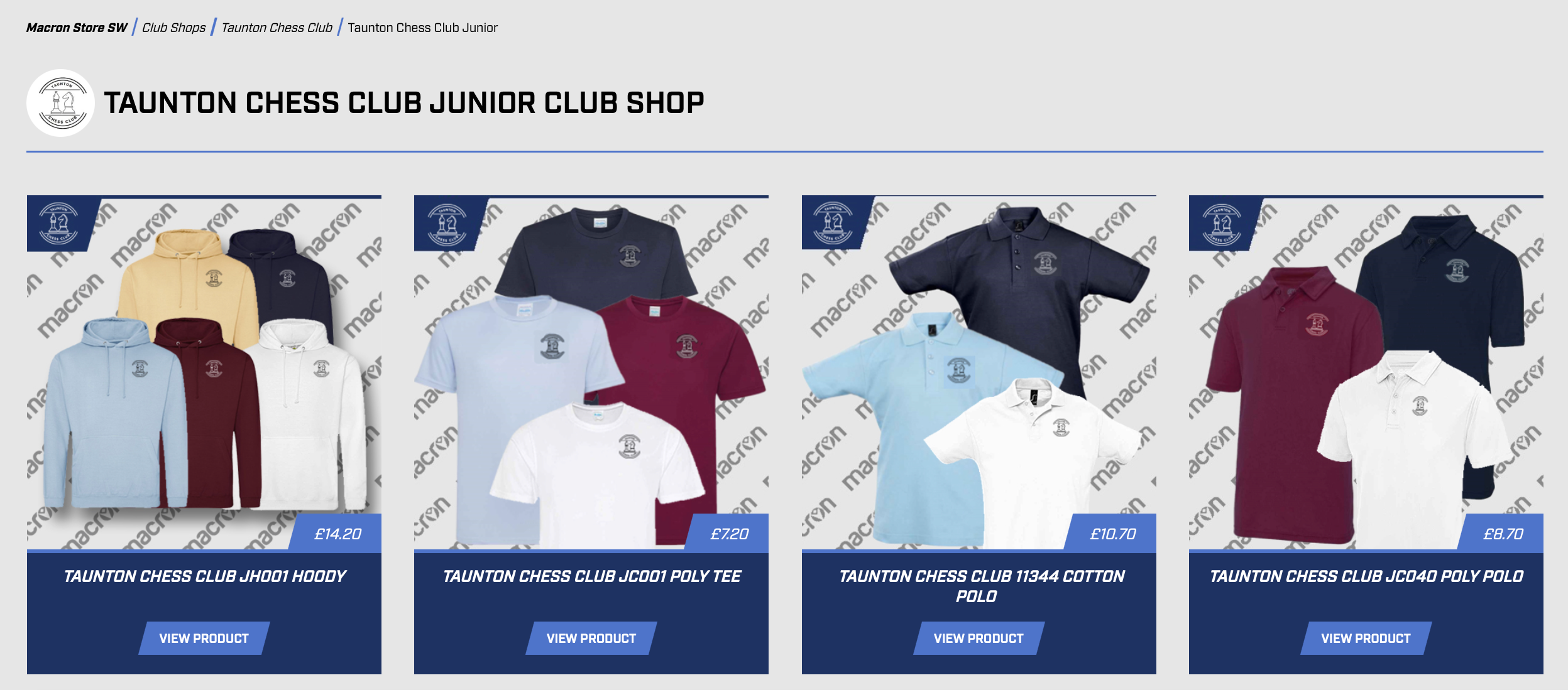 Screenshot junior club shop